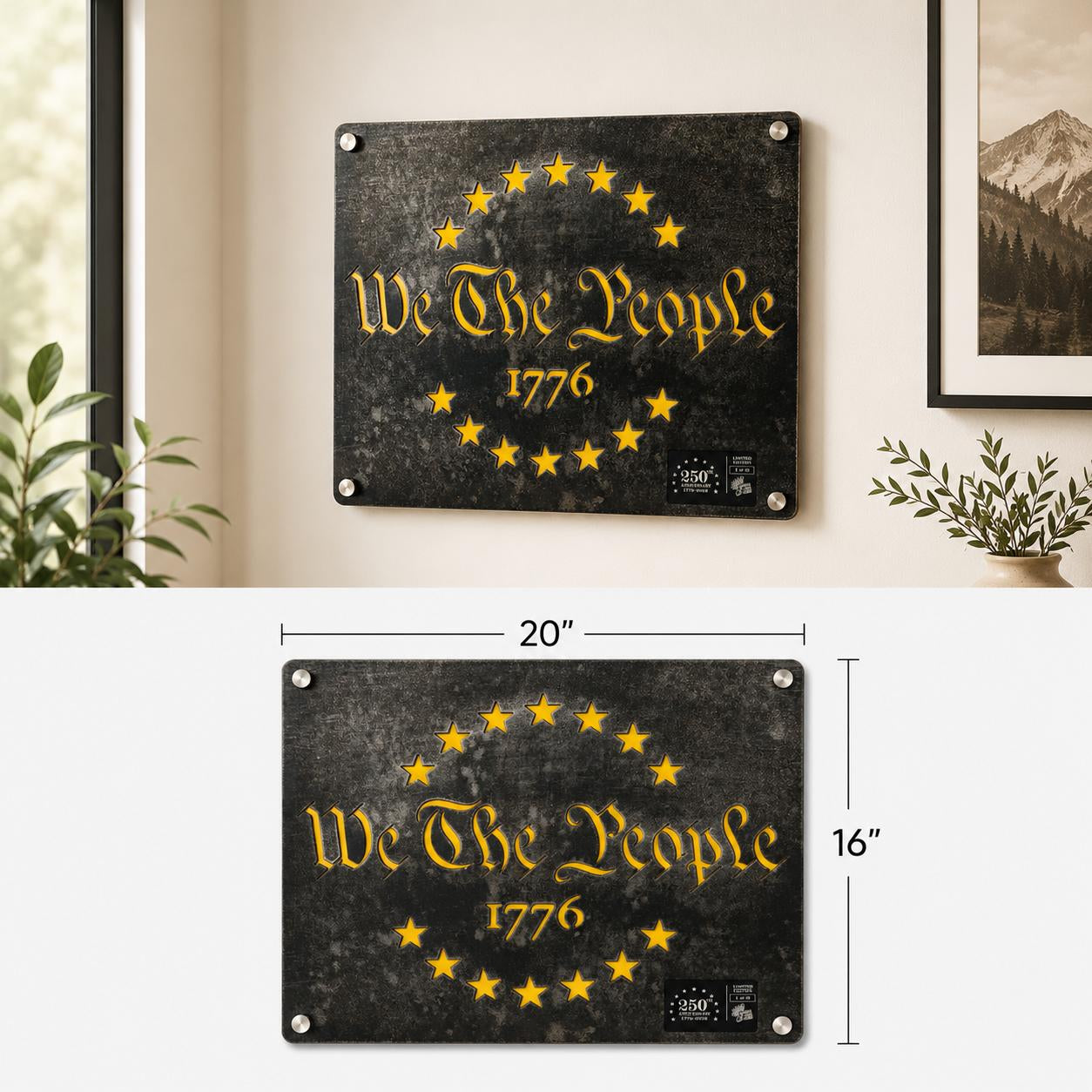 "WE THE PEOPLE" Limited Edition Steel Wall Art | 20" x 16" | Made in USA